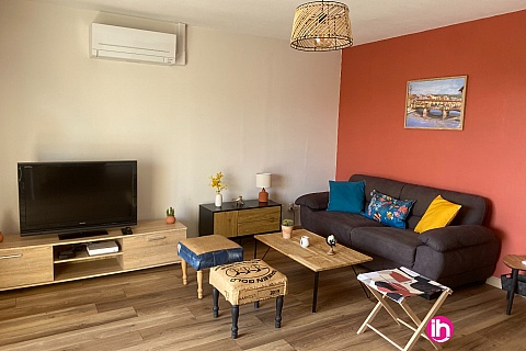 Location de meublé : CRUAS / TI : appartement 2 pers, 2 chbres, clim, balcon et parking - Montélimar